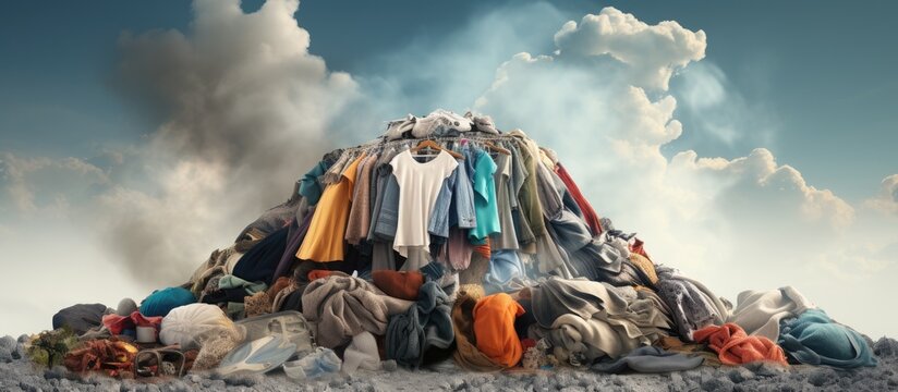 Environmental consequences of fast fashion pollution waste emissions planetary crisis High quality image With copyspace for text