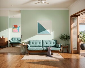 Modern Living Room Interior in the 21st Century Sydney generative ai - 658887167