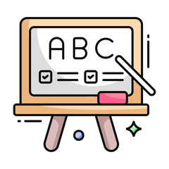        Editable flat design vector of abc board 