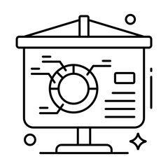 Business presentation icon, editable vector