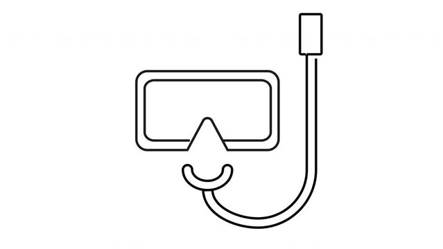 animated video of a sketch forming snorkeling glasses