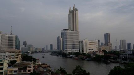 Fototapeta na wymiar Business Building along Chao Praya River.