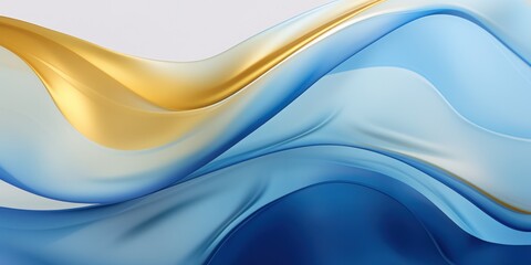 a blue and gold wavy background