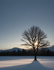 Generative KI winterliche Landschaft mit Bäumen