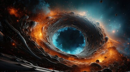 a spiral of lava and fire