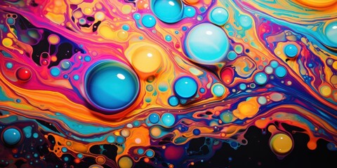 a colorful liquid with bubbles
