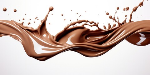 a chocolate splashing in a swirl