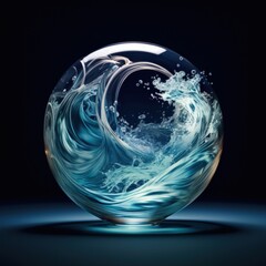 a glass ball with water in it