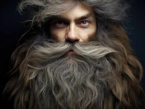 a man with long hair and a beard