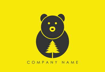  Panda bear  Logo design vector template.