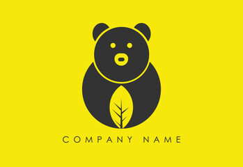  Panda bear  Logo design vector template.