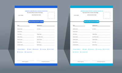 Admission Form design template