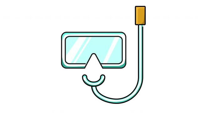 animated video of forming snorkeling goggleson white background