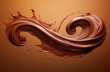 a chocolate swirl in a brown background