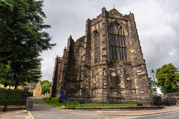 Medieval stone church in the monumental town of Stirling, Scotland.