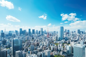 大都会〜東京の街イメージ01 - obrazy, fototapety, plakaty