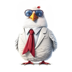 bird cartoon character with glasses