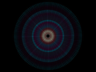 Fireworks on black background used in Happy New Year 2024 on dark Abstract background