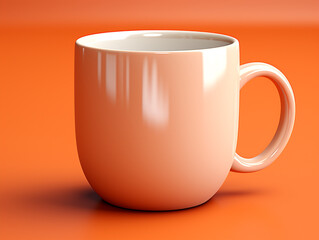 Isometric view of a beautiful mug with some pattern isolated on cheerful solid background. 