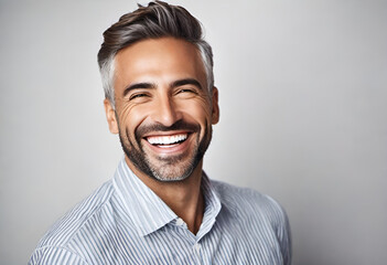 Obraz premium portrait of a happy smiling man in minimal style