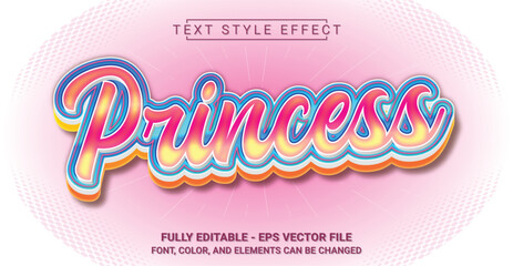Princess Text Style Effect. Editable Graphic Text Template. © shctz