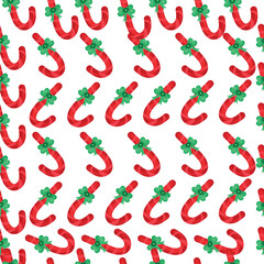 Candy cane holiday seamless pattern.