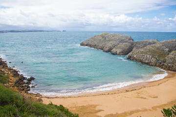 Landscape of costa quebrada in Cantabria