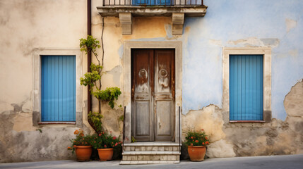 Fototapeta na wymiar Typical facade of an old house