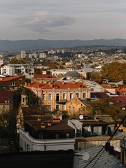 Fototapeta na wymiar Tbilisi the beautiful big city of contrast