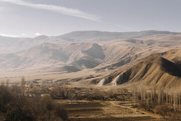 Georgian landscape with hills and mountains