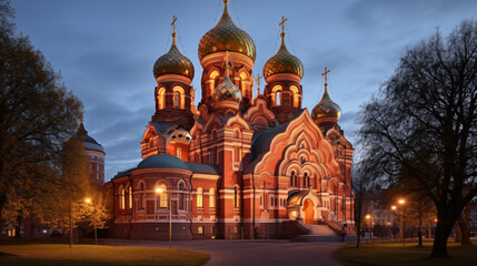Fototapeta na wymiar Uspenski Cathedral Eastern Orthodox cathedral