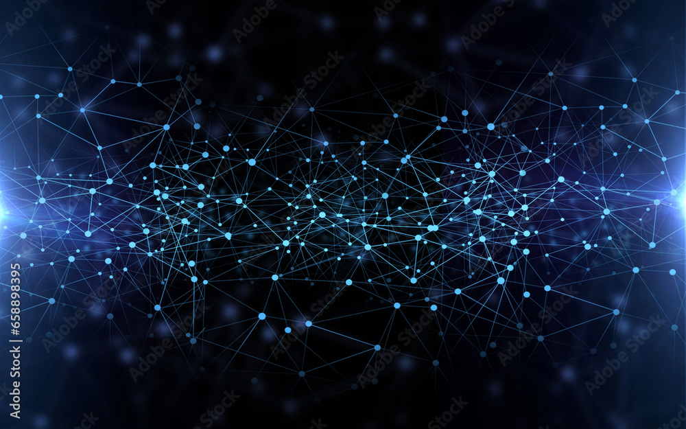 Canvas Prints light, black background and star network with space, galaxy and pattern graphic with vortex wallpape