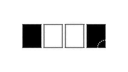 Vector set of postage stamp borders