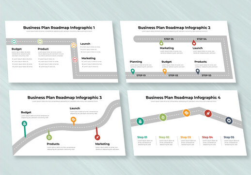 Business Plan Roadmap Infographic Design