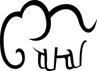 simple elephant logo in black and white