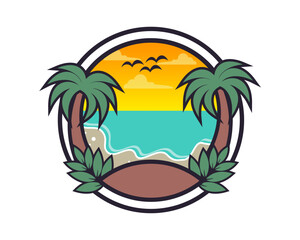 Fototapeta na wymiar summer beach logo vector