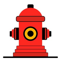 fire hydrant icon red color style, Vector illustration