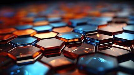 3D Abstract High Tech Background, geometric hexagonal abstract background