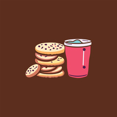 cookies biscuit snack time illustration
