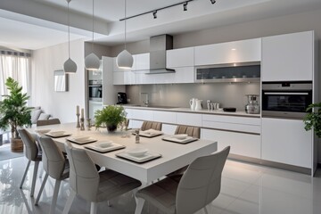 Fototapeta na wymiar New kitchen in modern luxury home.