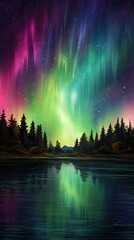 Fototapeta premium sky with colorful North Light