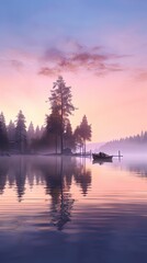 Fototapeta premium sunrise on the lake
