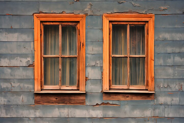 pair of old wooden windows