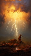Fototapeta premium thunder storm in the sky