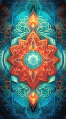 neon mandala background