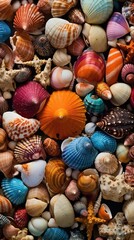 bright seashells background
