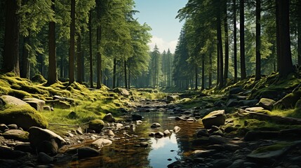 Beautiful summer forest - obrazy, fototapety, plakaty