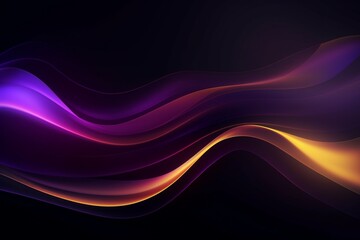 Stunning Abstract Futuristic Dark Background with Neon Purple and Yellow Glow