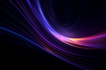 Stunning Abstract Futuristic Dark Background with Neon Purple and Yellow Glow