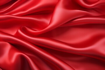 Obraz premium Gorgeous Scarlet Satin Fabric Background with Elegant Drapery